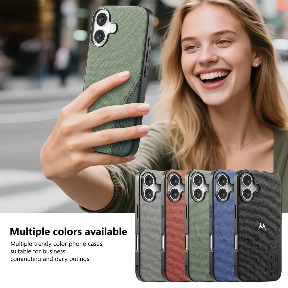 Business Woven Texture Magnetic Phone Case - Shockproof Cover