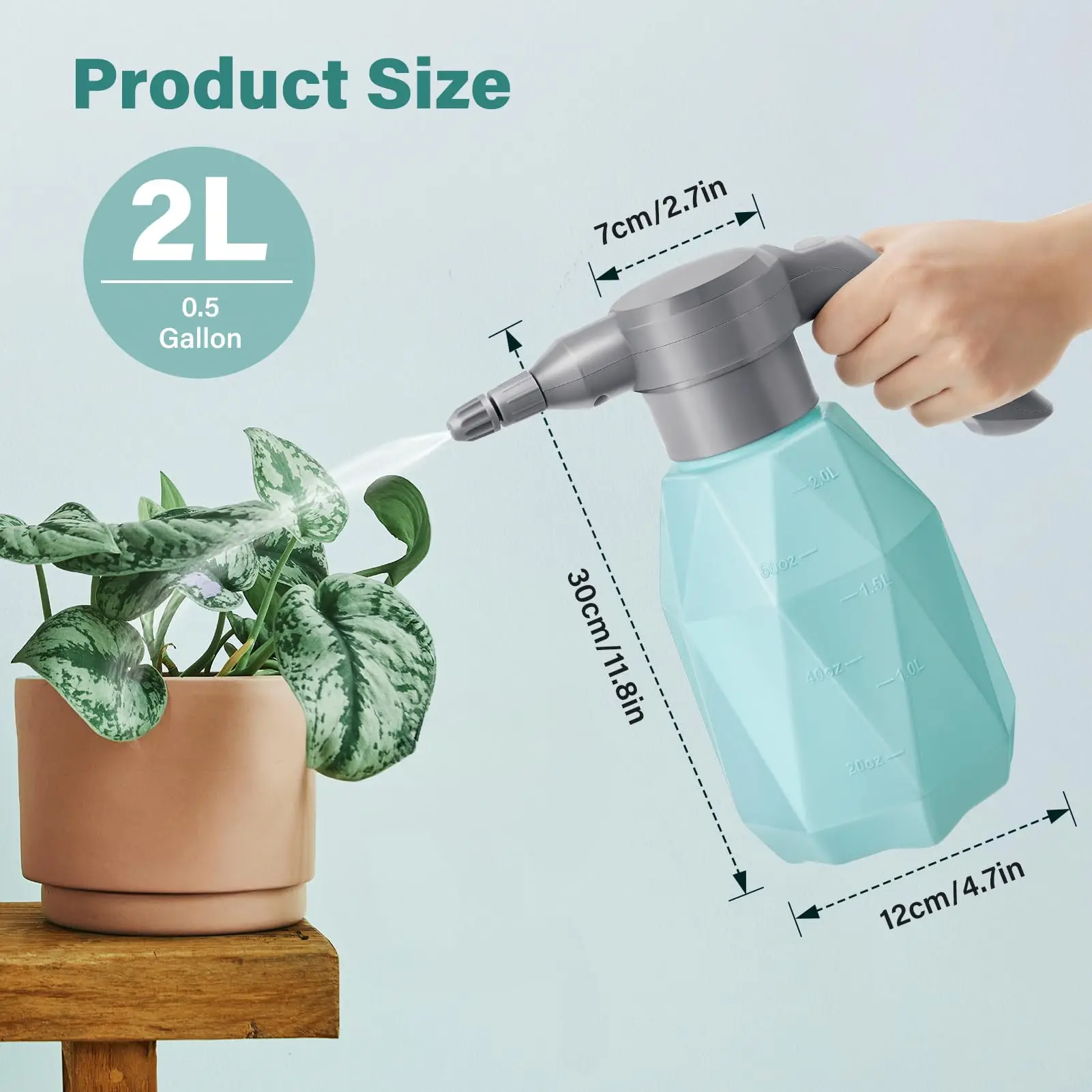 Rechargeable 2L Electric Plant Mister with Adjustable Nozzle