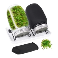 Seed Sprouting Jar Kit With 2 Wide Mouth Mason Jars Bean Sprouts Growing Kit Growing Jar With Mesh Screen Lids 1