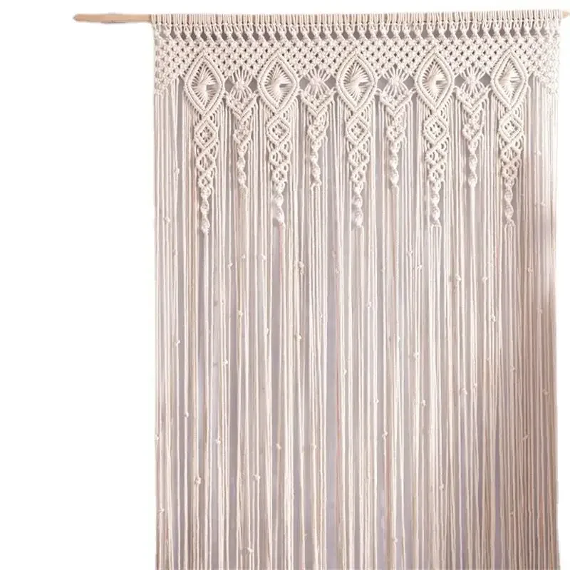 Hand-woven Macrame Wall Hanging Tapestry Door Curtain Cotton Art Tapestry Boho Decoration Bohemia Wedding Backdrop Wall Hanging tapestry decorations
