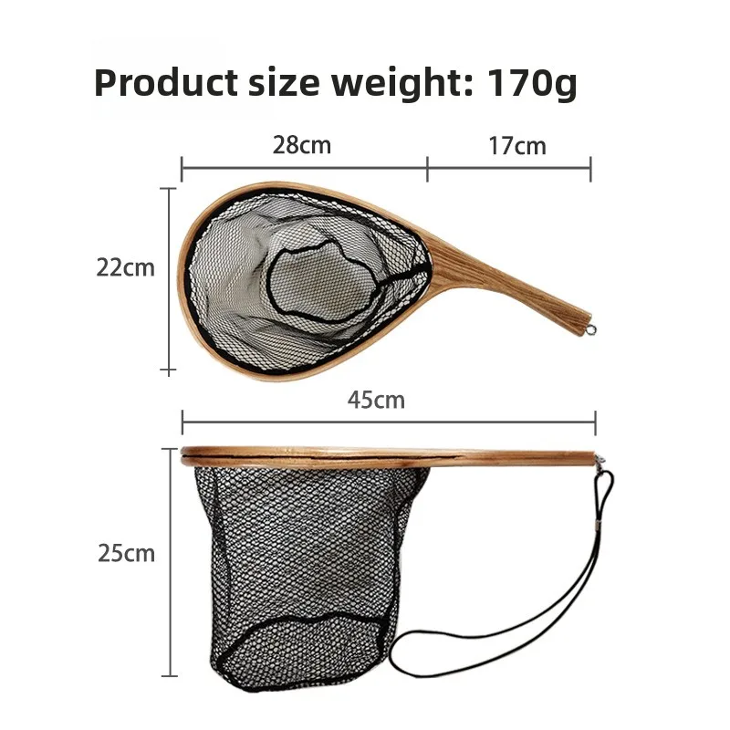 루어 글루 네트 낚싯대 플라이 낚시 루어 마이크로 낚시 스트림 퍼치 소형 네트 느릅나무 손잡이 플라이 피쉬 루어 네트