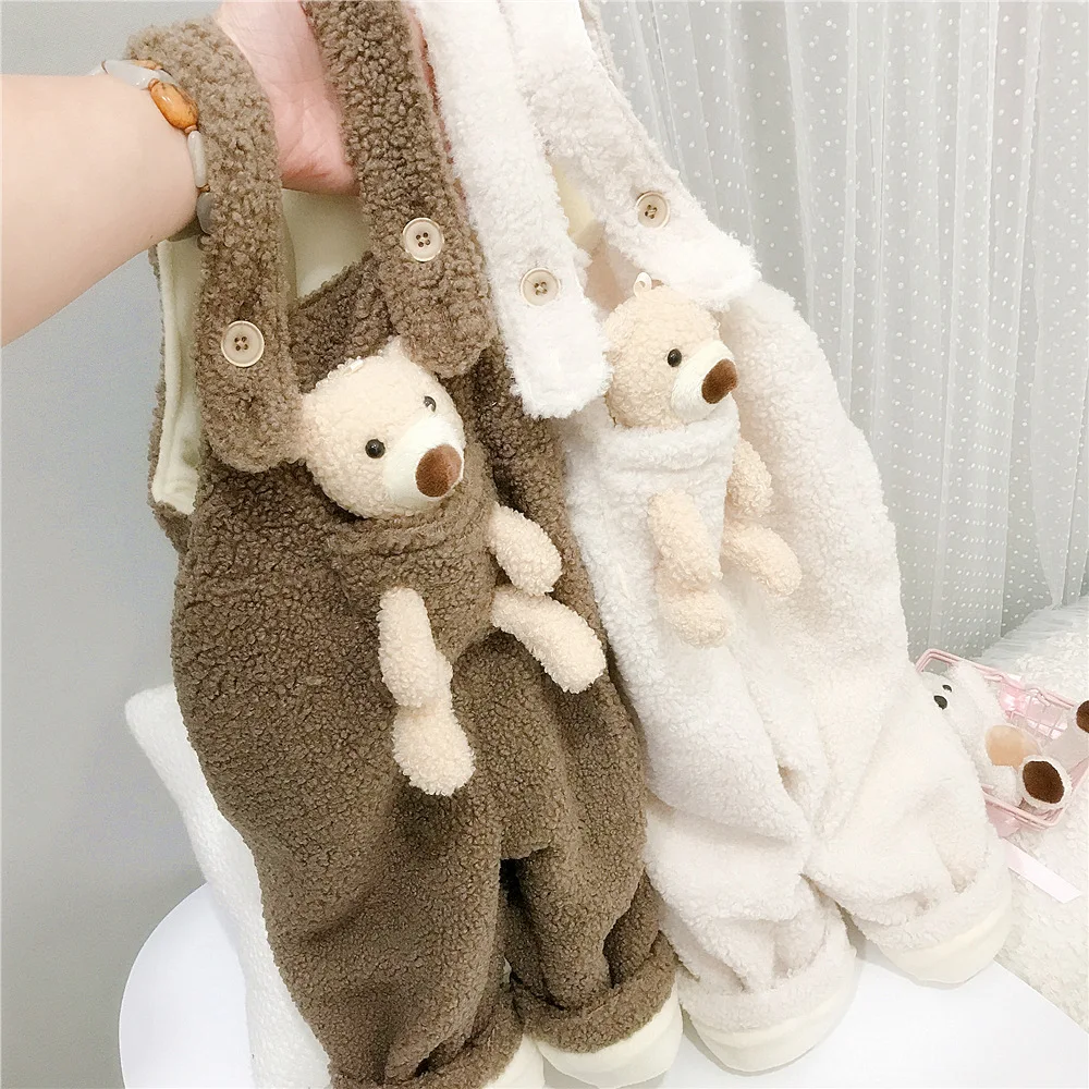 

Детские зимние Милые Пушистые Комбинезоны 2023 для женщин с ртом, кашемировые теплые брюки, нейтральные Детские брюки