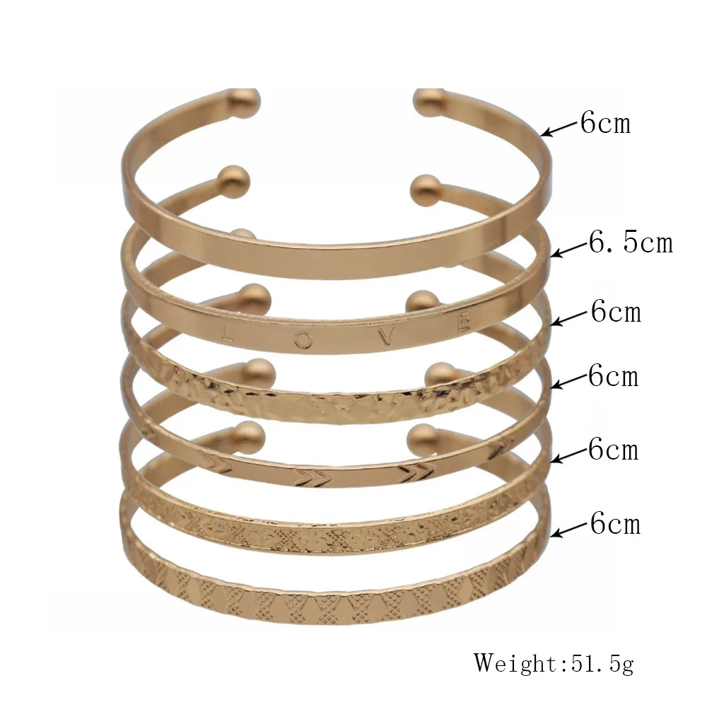 ZENGSING Bracelet Plaqué Or Pour Femme Bracelet Ouvert Boho Chunky