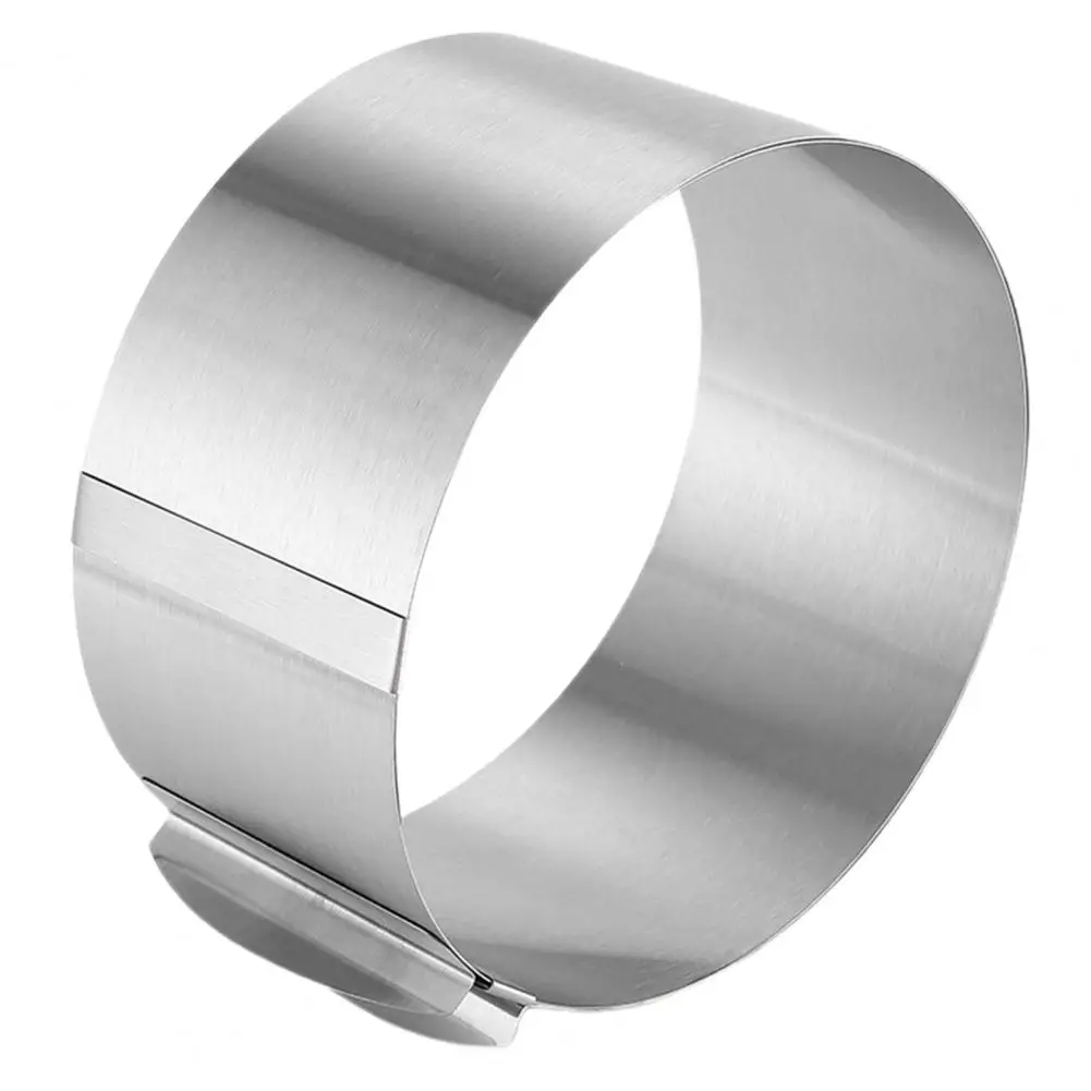 

Stainless Steel Baking Ring Round Baking Pan Versatile Stainless Steel Cake Rings Adjustable Reusable Baking Molds for Perfectly