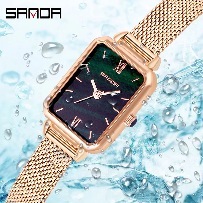 Japan Movement Drop Shipping Women Rose Gold Simple Fashion Casual Brand Wristwatch Luxury Lady Square Watches Relogio Feminino