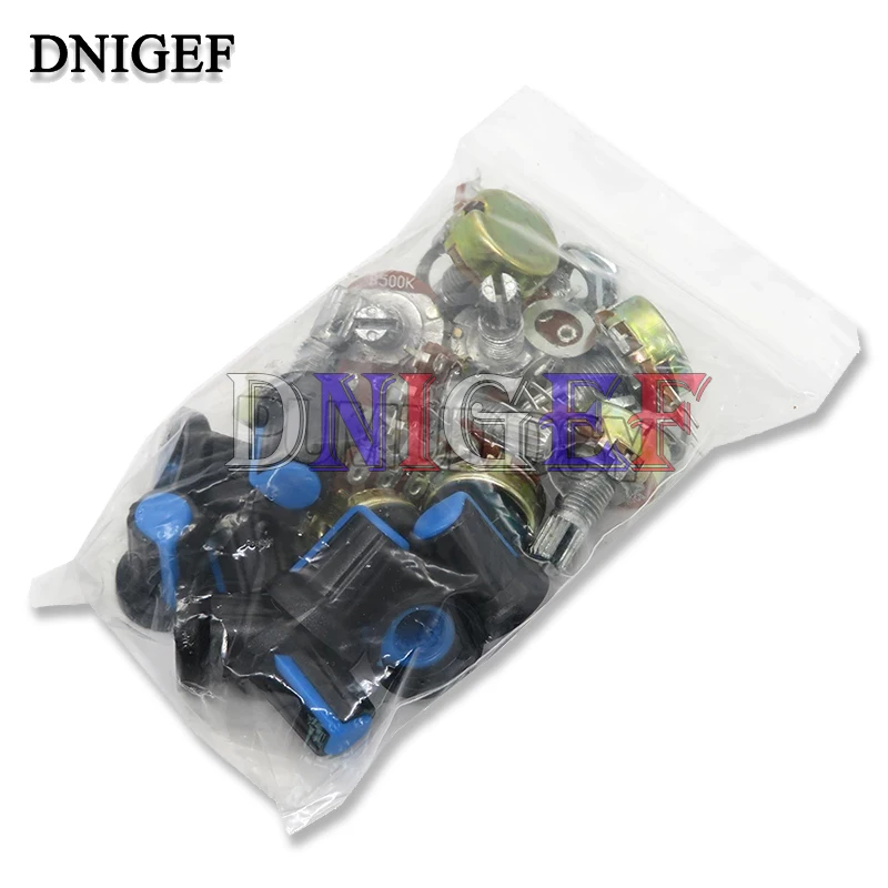 9 Pz/Lotto Wh148 Potenziometro Rotativo Conico Lineare Con Tappo A Manopola Blu B1K ~ B1M 1K 2K 5K B10K 20K 50K 100K 500K 1M Ohm Ag2 Nuovo