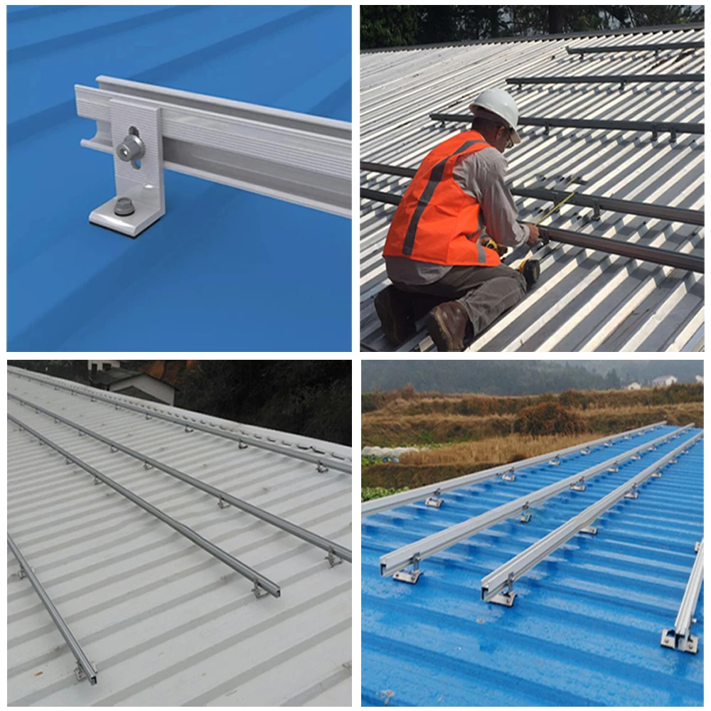 Solar Panel Mounting Set Solar Panel Brackets Photovoltaic Panel Roof Mounting Rails Solar System Mounting Brackets Aluminium Rails For Roof Caravan Boat