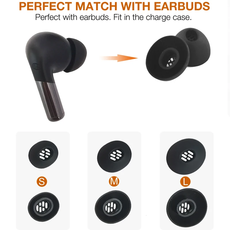 Earbud Tips Compatible with OnePlus Buds 4/Buds 3/Buds Pro 3/Buds Pro 2/Nord Buds 3/Nord Buds 3 Pro Earbuds Eartips