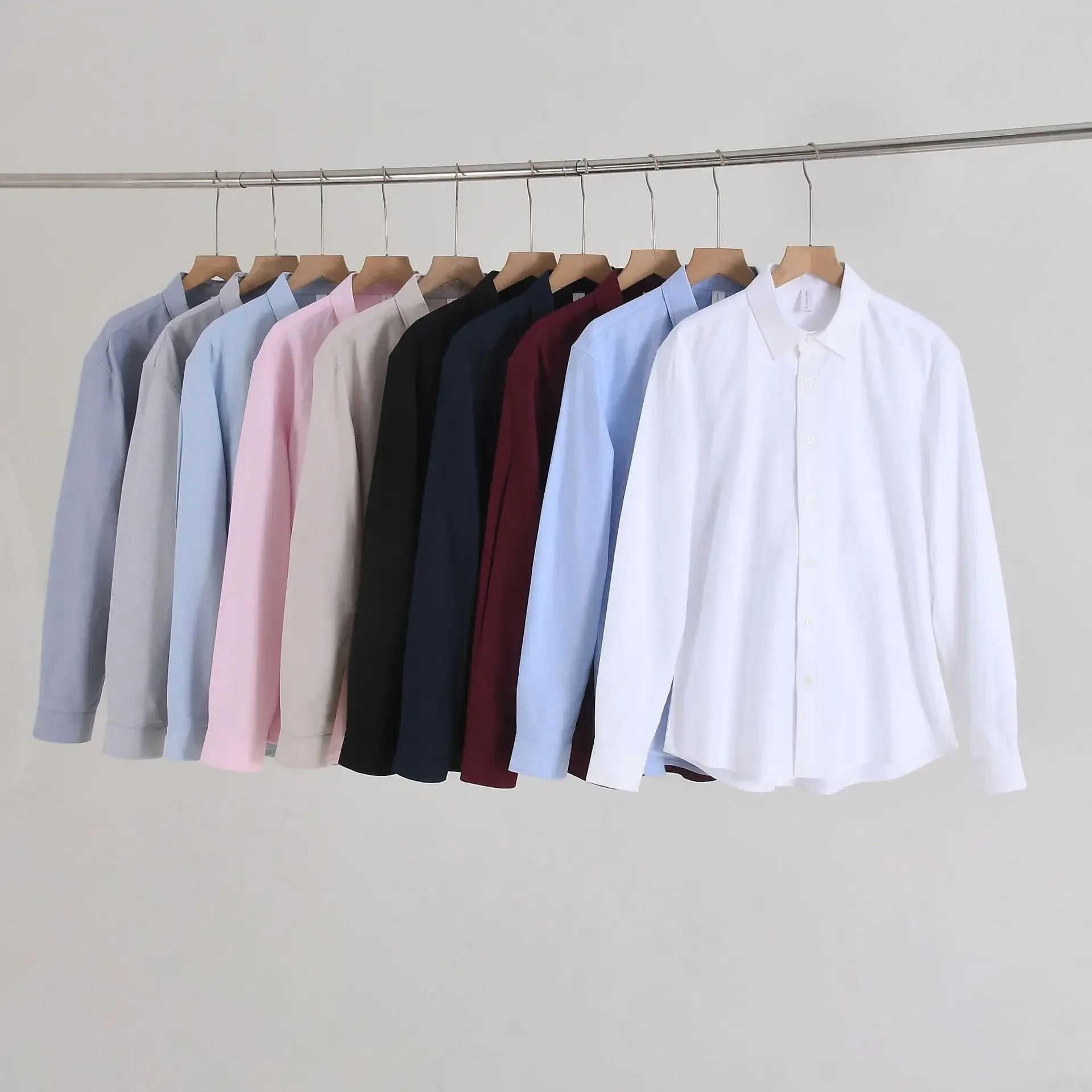 

816shirt men's long-sleeved Korean version slim business casual formal pure white shirt professional work handsome inch