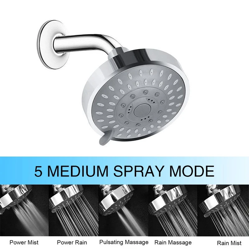 

5 Modes Adjustable Shower Head Drenching Mode High Pressure Water Saving Suspension Type Whole Body Shower Bathroom Accessories