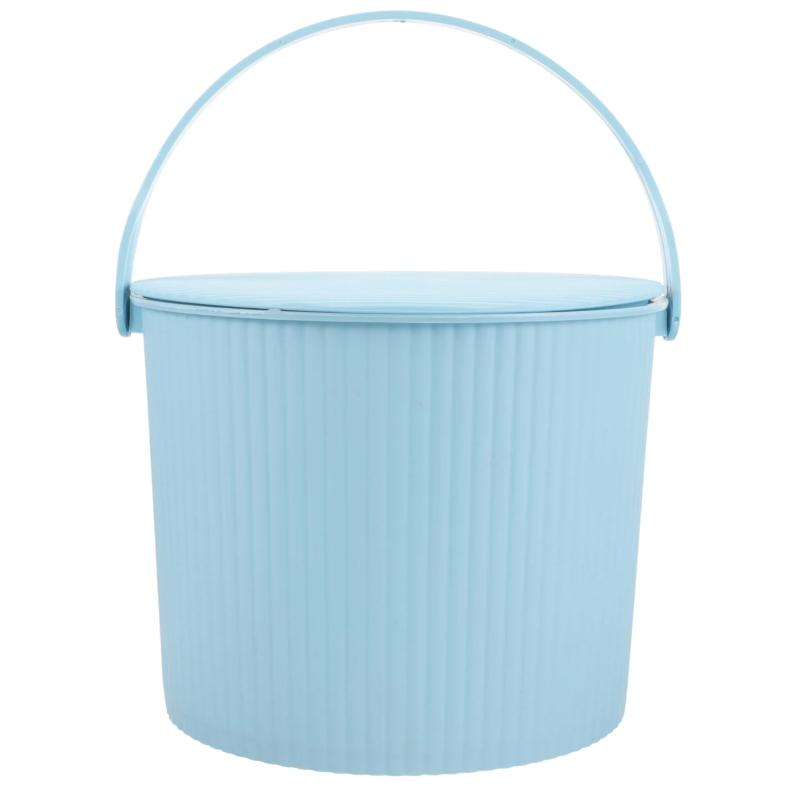 

Plastic Bins for Storage Bucket with Lid Tubs Household Small Stool Blocks Round
