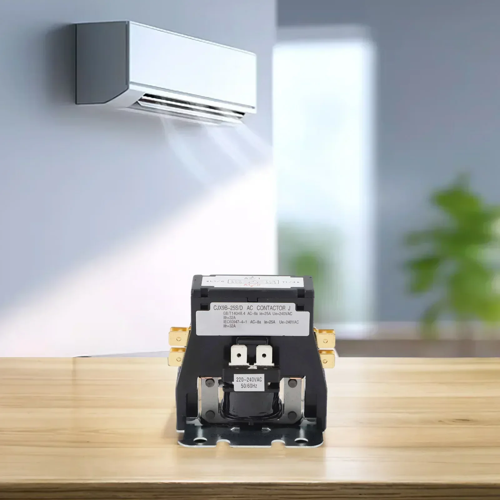 에어컨 AC 접촉기 58.5x51x62mm 단극 릴레이 CJX9B/25S/D 220V VAC용 최대 600개 장치용
