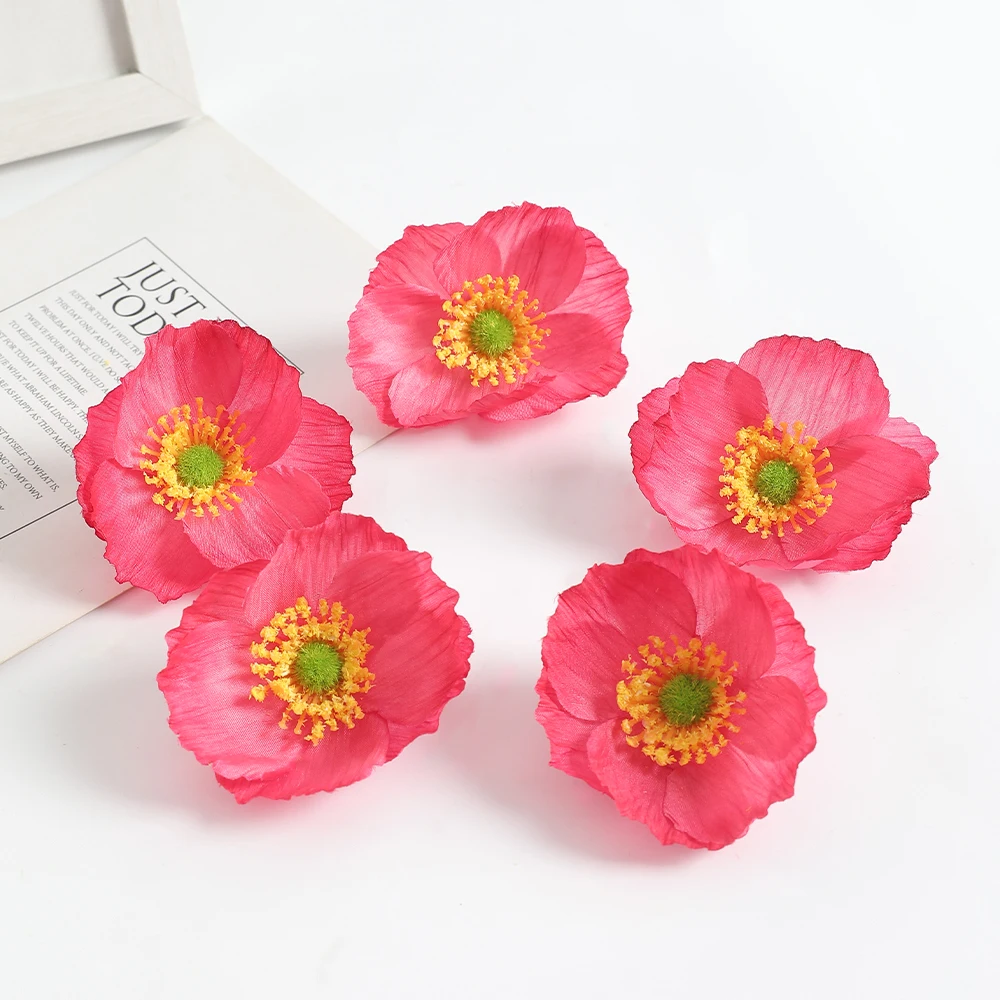 10 Stück künstliche Blumen Köpfe 7,5 cm gefälschte Blume für zu Hause Hoom Dekor Garten Hochzeit Dekoration DIY Handwerk Girlande Geschenke Zubehör – Detail 16