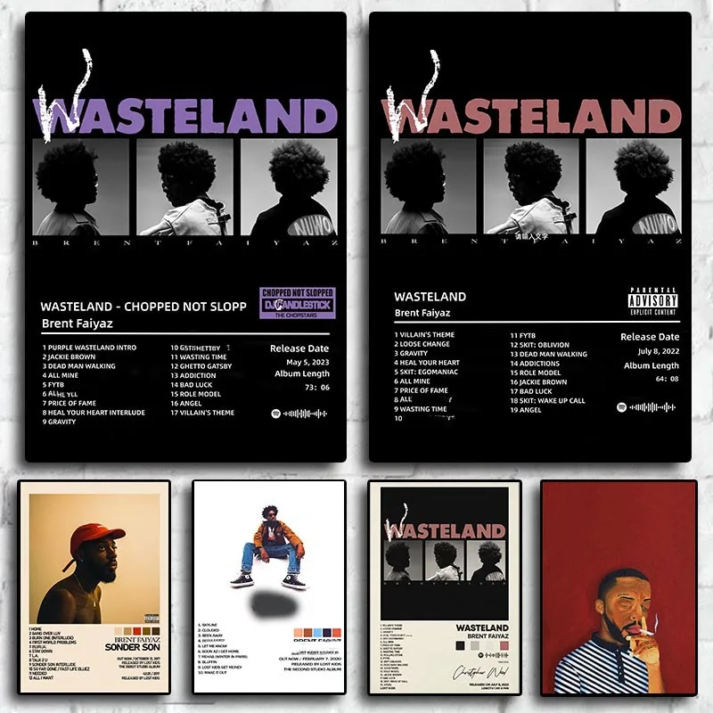 Bunny wall art nordic posters and prints animal brown rabbit canvas painting nursery wall picture home decor for baby kids room 8 Pop 2023 New Music Album WASTELAND Poster Aesthetic Hip Hop Rapper Brent Faiyaz Canvas Print Wall Art Home Office Room Decor