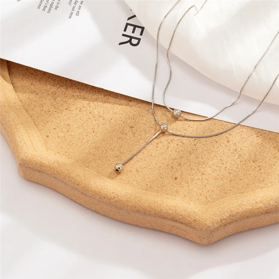 Ingemark Gothic Temperament Snakes Bone Thin Chain Necklace for Women Collar Vintage Ball Pendant Choker Neck Jewelry Accessories_voghion.com