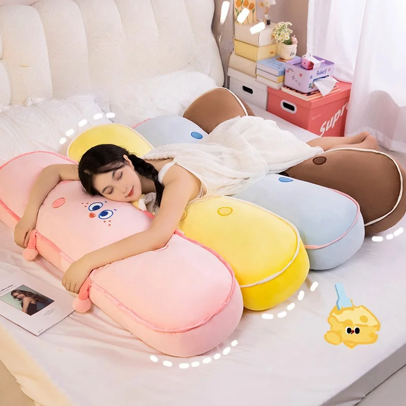 Big Size Cartoon Food Series Plush Toy Soothing Long Pillow For Bedroom Sofa Chocolate Cheese Strawberry Blueberry Taste Cushion 2