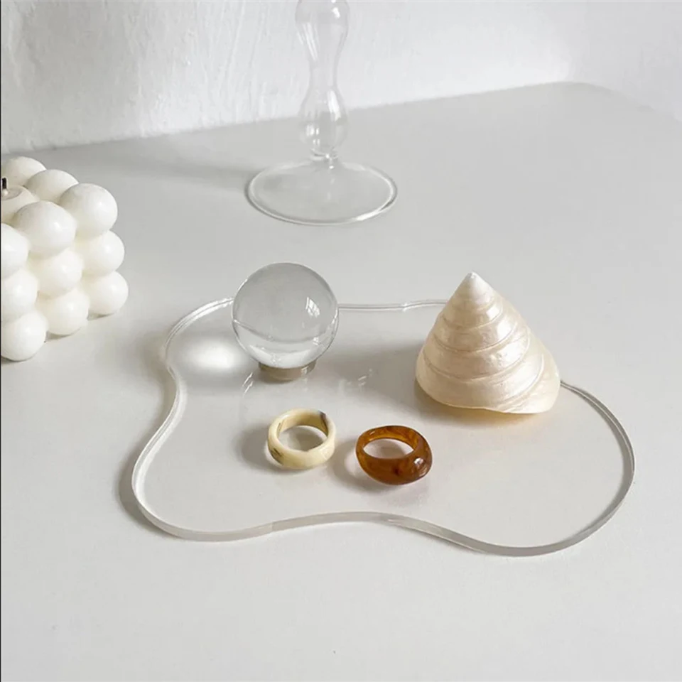 Cloud-Shape Acrylic Drink Coasters - Gold Foil Clear Coasters For Table Protection & Decor - View #5