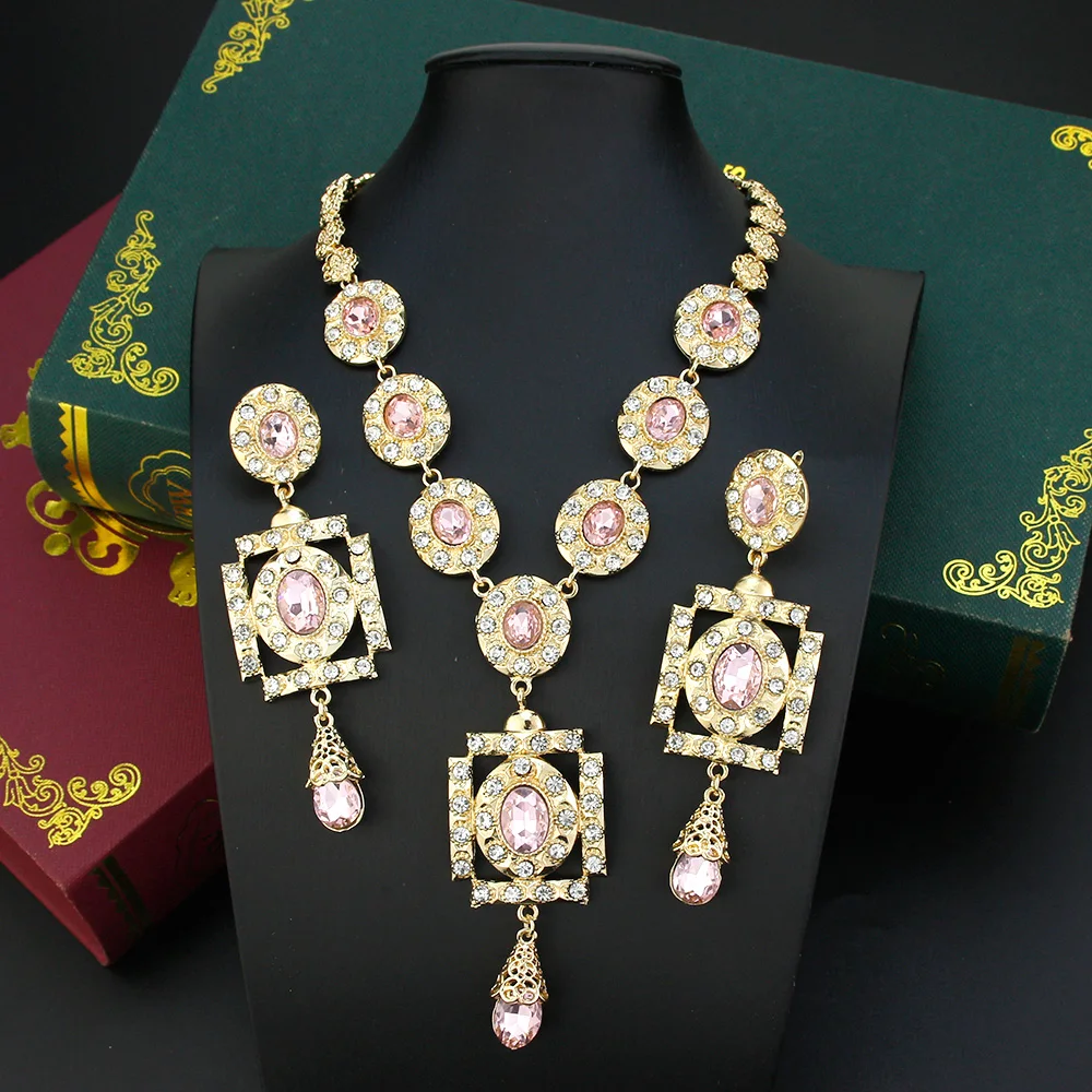 Sunspicems-مجموعات مجوهرات العروس المغربية باللون...