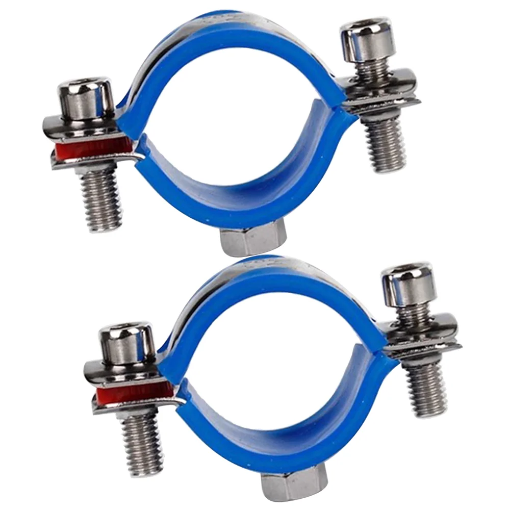 

2 Pcs Chair Practical Pipe Clamp Tool Office Saver Stopper Kit Stainless Steel Fix Sinking