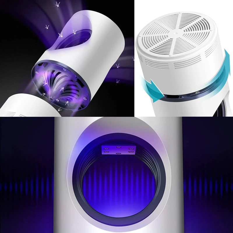 Electric Shock Mosquito Killer Lamp UV Light USB Charging Mute Trap EU US Plug Flies Bug Zapper Repellent Anti Mosquito Light