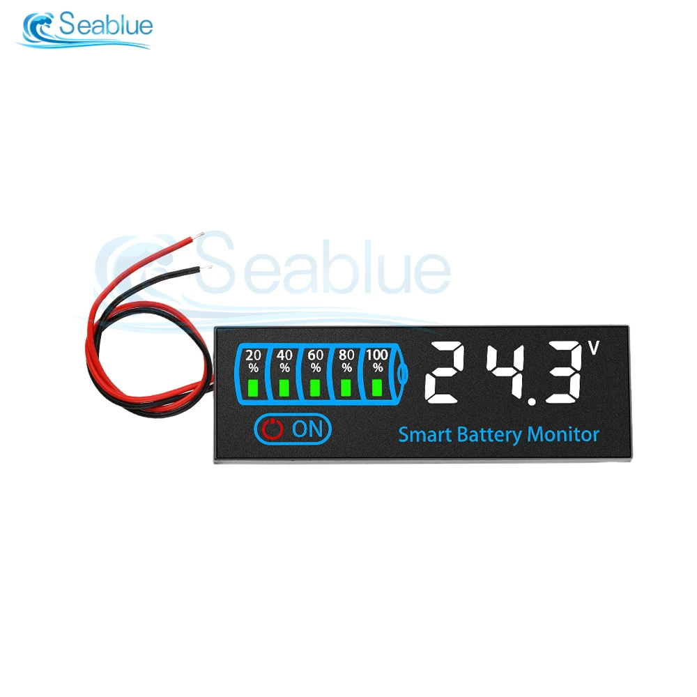 3S-14S 18650 Li-ion Lipo Lithium 7-40V Lead Acid Battery Level Indicator Tester LED Display Meter Module Capacity Voltage Meter 5