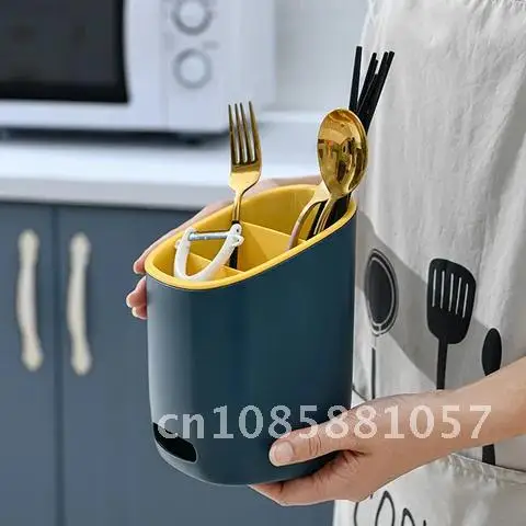 

cutlery dryer Spoon Fork Chopstick Storage Holder Box Tableware Shelf Three Layer Cutlery Drainer Rack Kitchen stand for cutlery