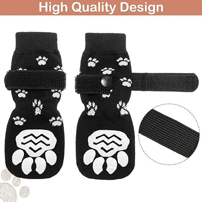 Title 11, 4pcs Pet Dog Shoes Socks Outdoor Indoor Waterpr...