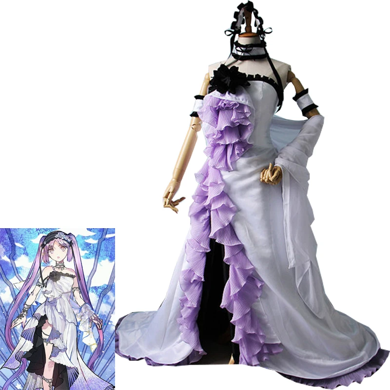 Индивидуальный Пошив FGO Fate Grand Order Euryale Косплей Костюм Аниме костюм белое платье Большой размер портной индивидуальный костюм одежда Cos