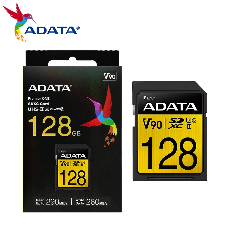 ADATA UHS-II SDXC ī,  ī޶  ÷ ޸ ī, V90 Ŭ 10, 128GB, ִ 290 MB/s, 64GB, 256GB