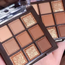 Earth - Inspired 9 - Color Chocolate Eyeshadow Palette: Matte, Pearlescent & Glitter Finishes (9 Color Eyeshadow)