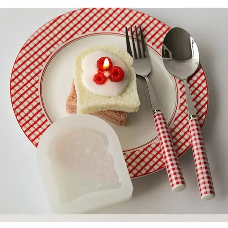 New Aroma Candle Making Molds Toast Silicone Molds Bread Mold Simulation Mini Toast Slice Silicone Mold Biscuit Cake Chocolate