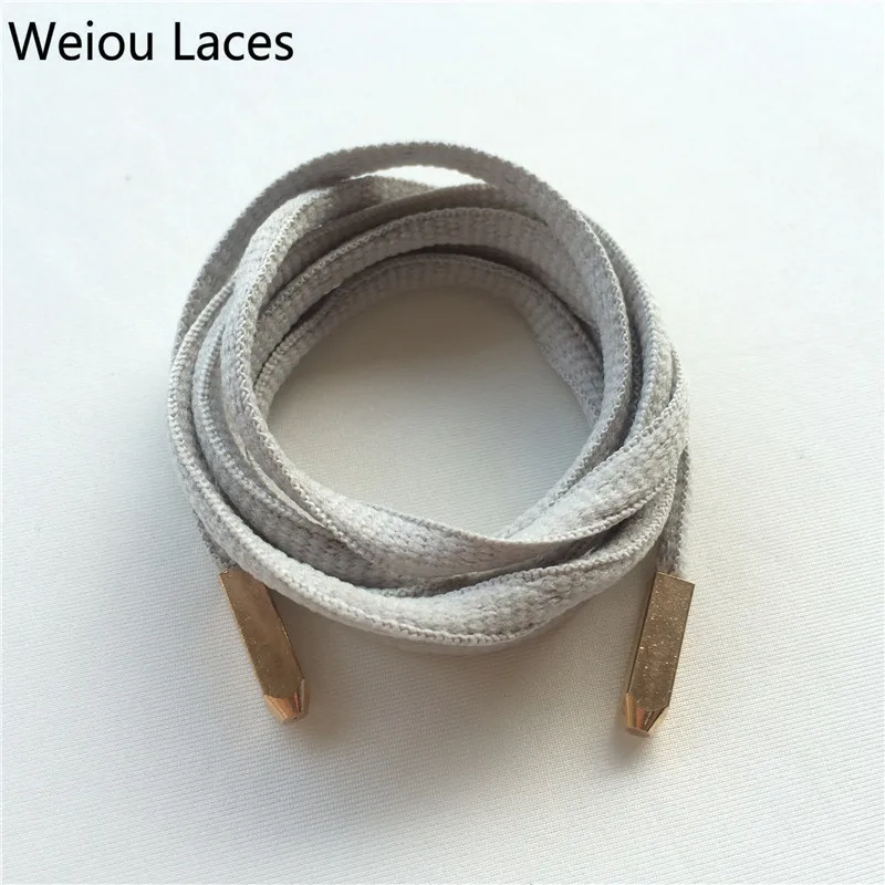 (30pairs/Lot) Weiou Fashion Oval Shoelaces With Matt Gold Screw On Metal Aglets Shoestring Athletic Shoelace Patterns Latchet
