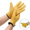 1 Pair Work Gloves Soft Sheepskin Leather Driver Hunting Driving Farm Garden Welding Security Protection Safety Mechanic Gloves 1