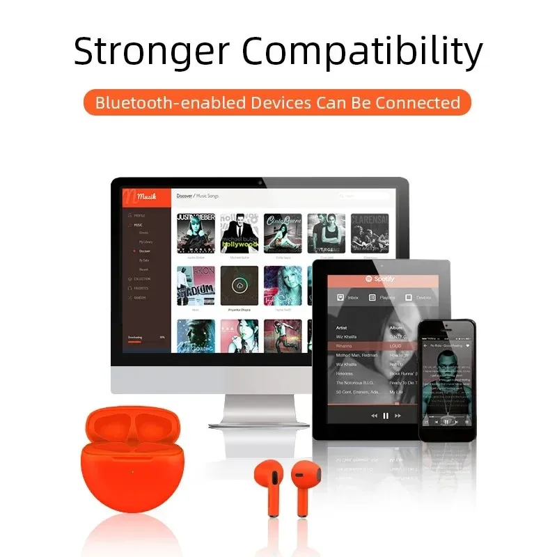 Original Air Pro 6 TWS Wireless Headphones Bluetooth Earphones For iPhone 16 15 14 13  Pro Max Mini Headset Earbuds Accessories 6