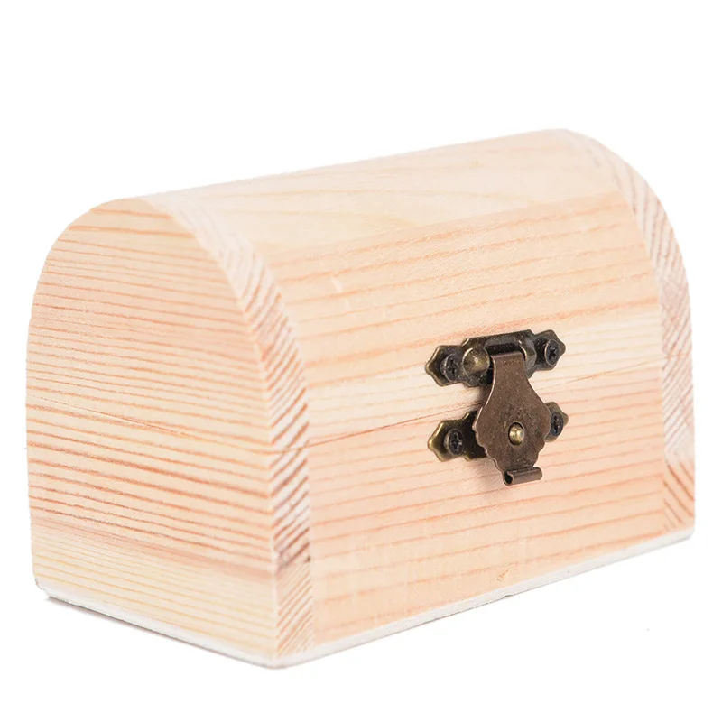 Wooden Vintage Treasure Chest Wood Jewellery Storage Box Case 5