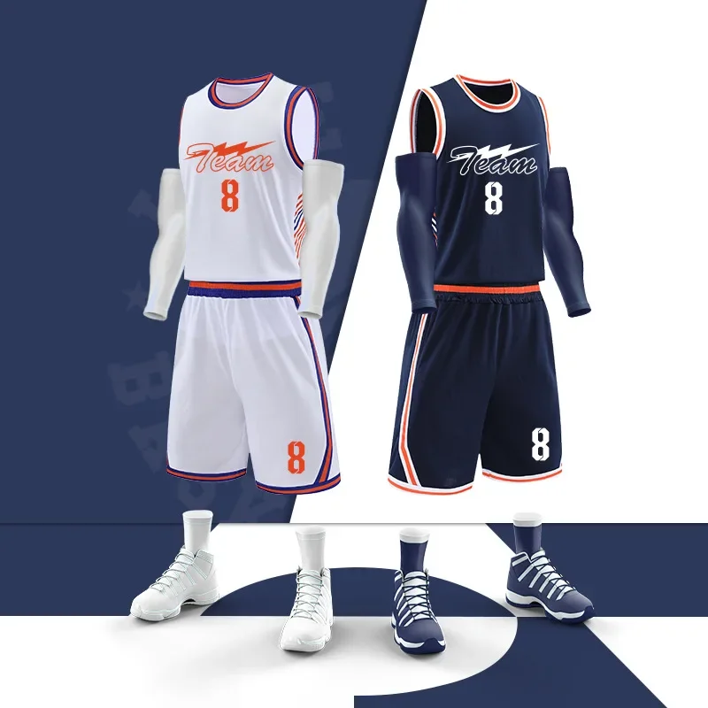 Men's Basketball Jersey Trendy Style Student Game Training Team Uniform Breathable Vest Quick Dry Sports Shirt