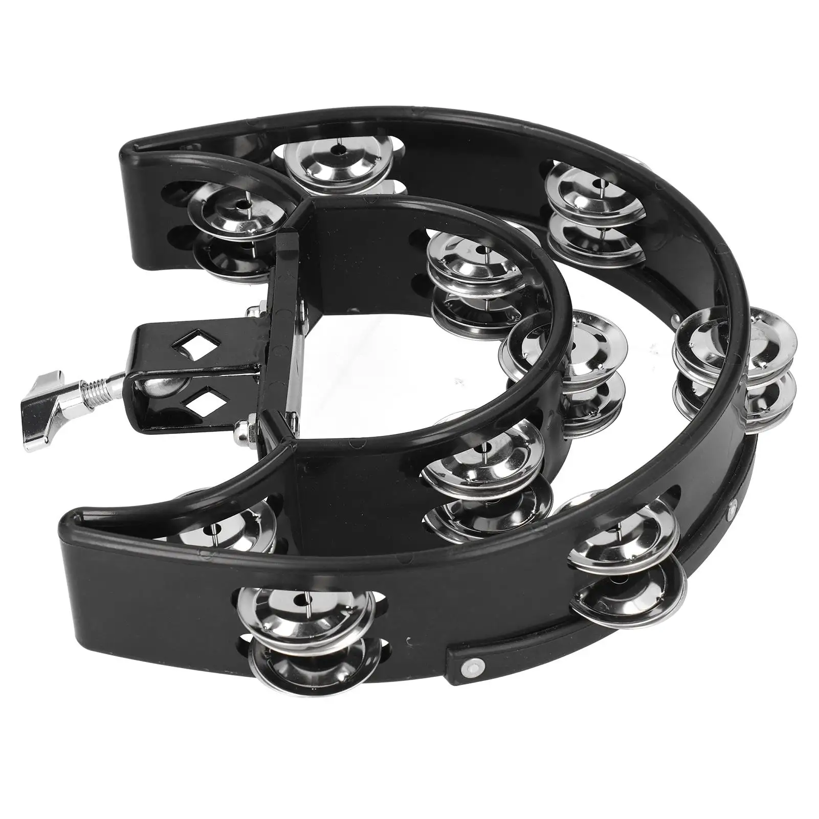 Multifunctional Hi-Hat Tambourine Bell Rattle Drum Set with Loose Double Row Bells for Percussion and Party Use