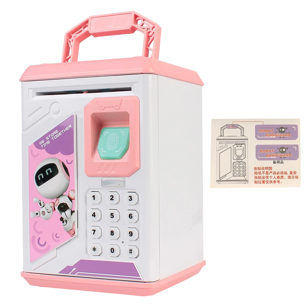 leyfeng Hucha electrónica para niños, hucha con contraseña, caja de ahorro  de dinero con desplazamiento automático