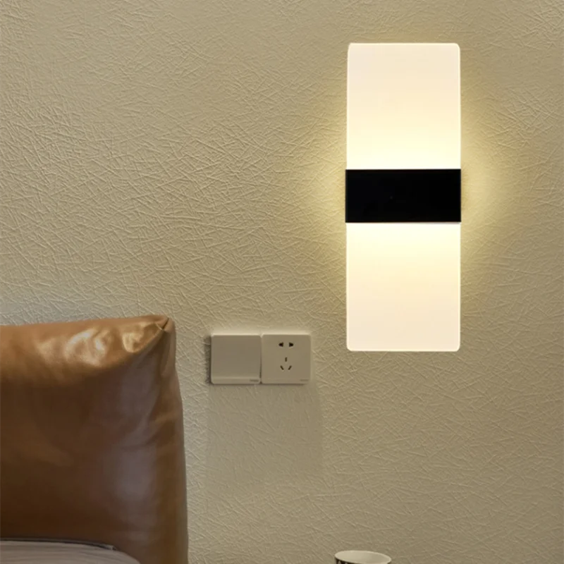 

LED Wall Lamps Living Room AC85-265 Indoor Home Lighting Bedding Room Modern Simple Balcony Lamps Bedroom Acrylic Wall Lights