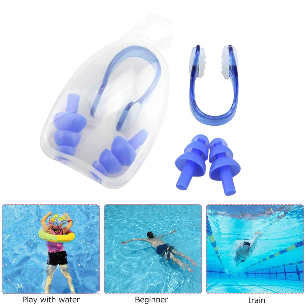 K2 Waterproof Soft Summer Swimming Earplugs Nose Clip Kits Swim Dive Supplie K2B 