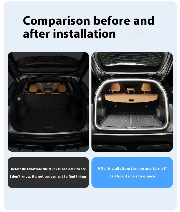 For Jaguar E-PACE XE XF XFL F-Pace Accessory Atmosphere Rear Trunk LED Light Bar Strips Trunk Interior Decorative Lamp Strip