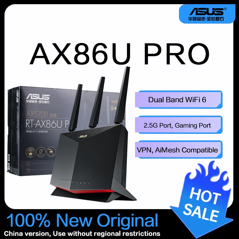 ASUS RT-AX86U Pro (AX5700) Dual Band WiFi 6 Extendable ASUS RT-AX86U Pro (AX5700) Dual Band WiFi 6 Extendable