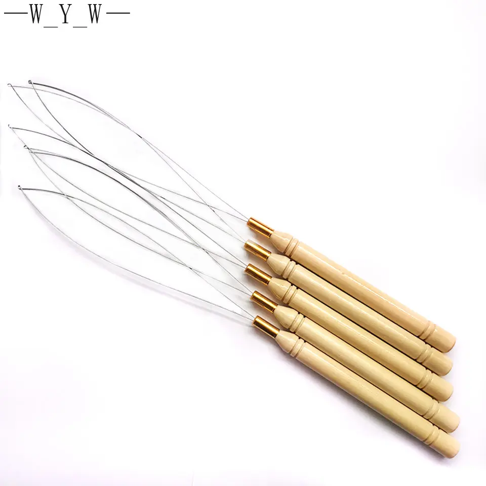 Micro Rings Loop Tool Threader Pulling Needle Used With Hair Plier And Beads For Human Hair Feather Extension Tools hair extensions tool