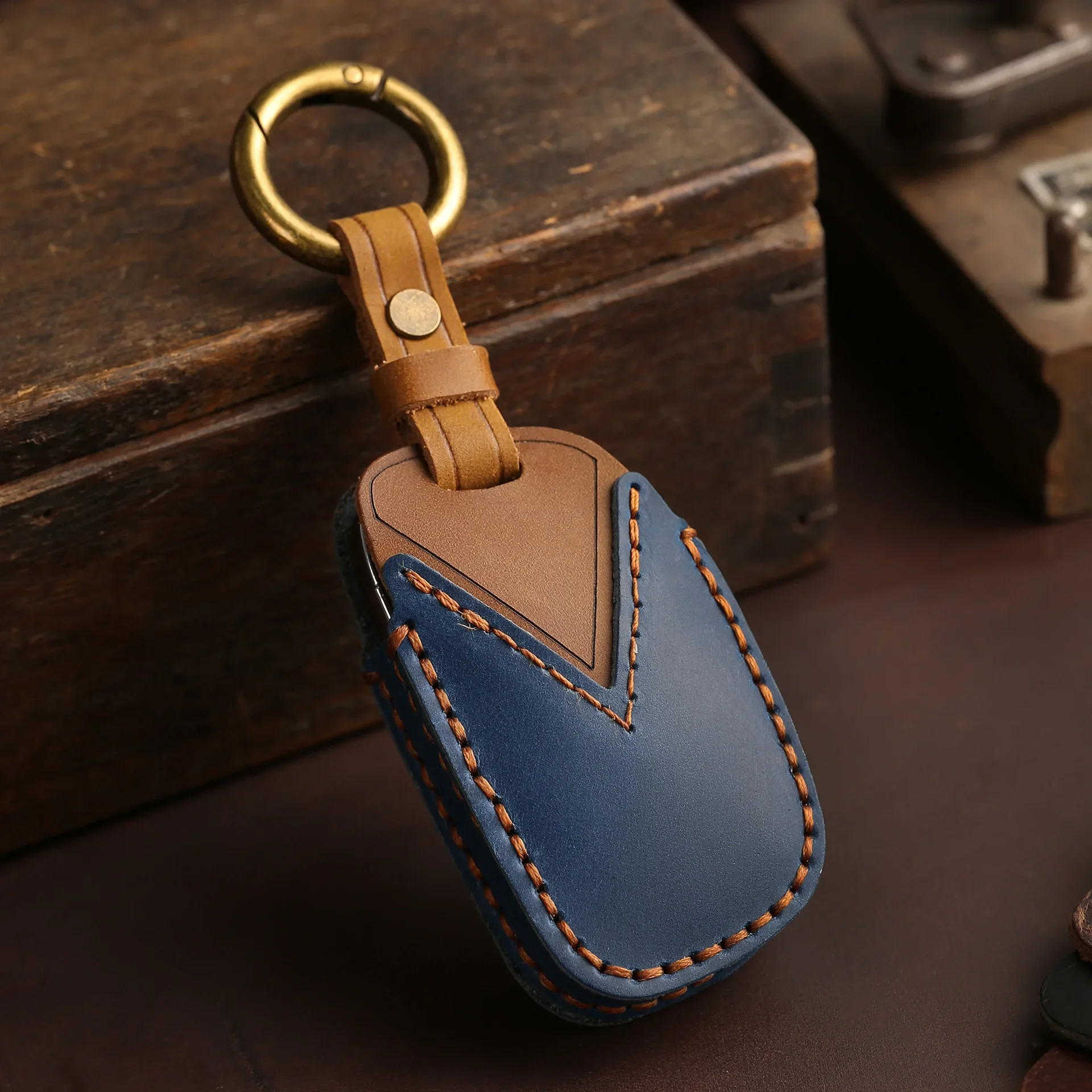 Lederhalter Shell Cover Auto Fob Schlüsseletui Schutz für Hyundai Ix25 I10 Ix35 Mistra 2013-2018 Fernbedienung Schlüsselanhänger Zubehör – Detail 12