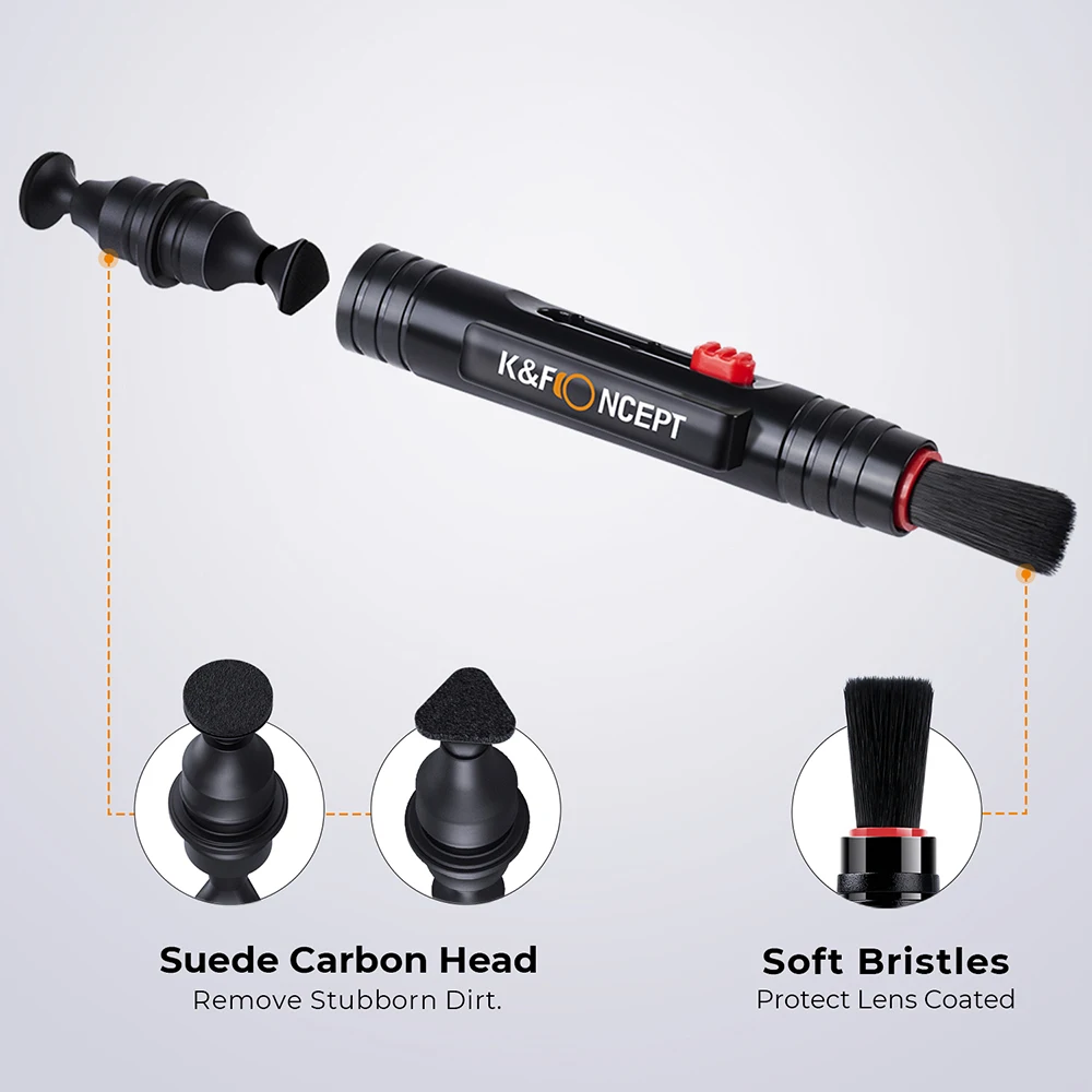 K&F CONCEPT Kit di Pulizia per Fotocamera 3 in 1: Soffiatore d'Aria + Penna per Pulizia + Panno per Pulizia per Obiettivi e Filtri, Sensore, Schermo LCD - immagine 5
