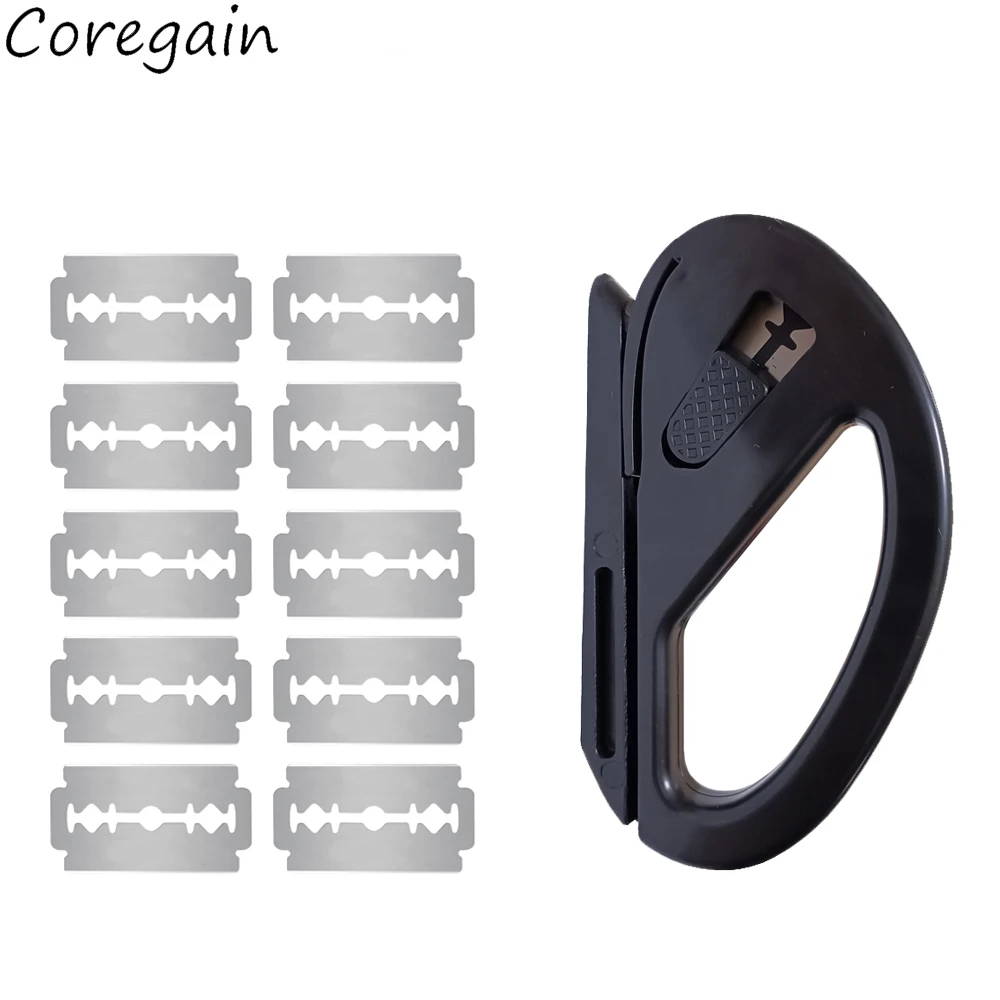 Film Cutter with Spare Blades Squeezing Scraper Car Vinyl Wrap Tool Carbon Fiber Film Wrapping Cutter Aid Tool Window Tinting car wrapping tools automotive film tools utility cutter knife