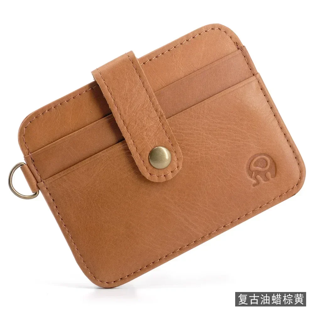 Kreditkartenetui aus 100 % Rindsleder für Damen und Herren, Mini, schlank, kleine Geldbörse, Bank-ID-Kartenetui, Paketbeutel, Kartenhalter – Detail 22