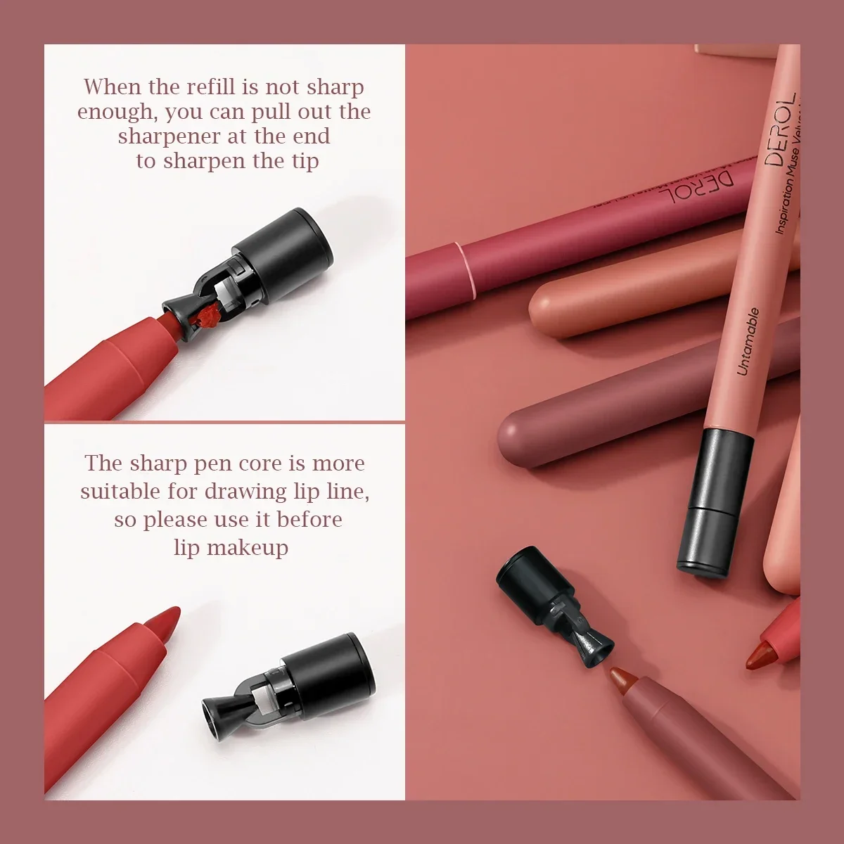 Waterproof Matte Lipliner Pencil Sexy Red Contour Tint Lipstick Pencil Lasting Non-stick Cup Moisturising Lips Makeup Cosmetics 4