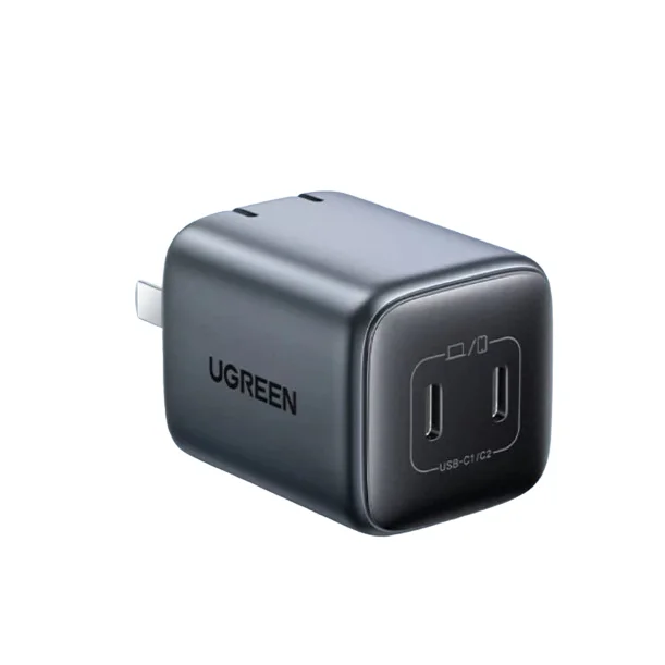 유그린 45W USB C GaN 벽면 충전기 PD 45W 듀얼 포트 고속 충전기 휴대용 충전 어댑터