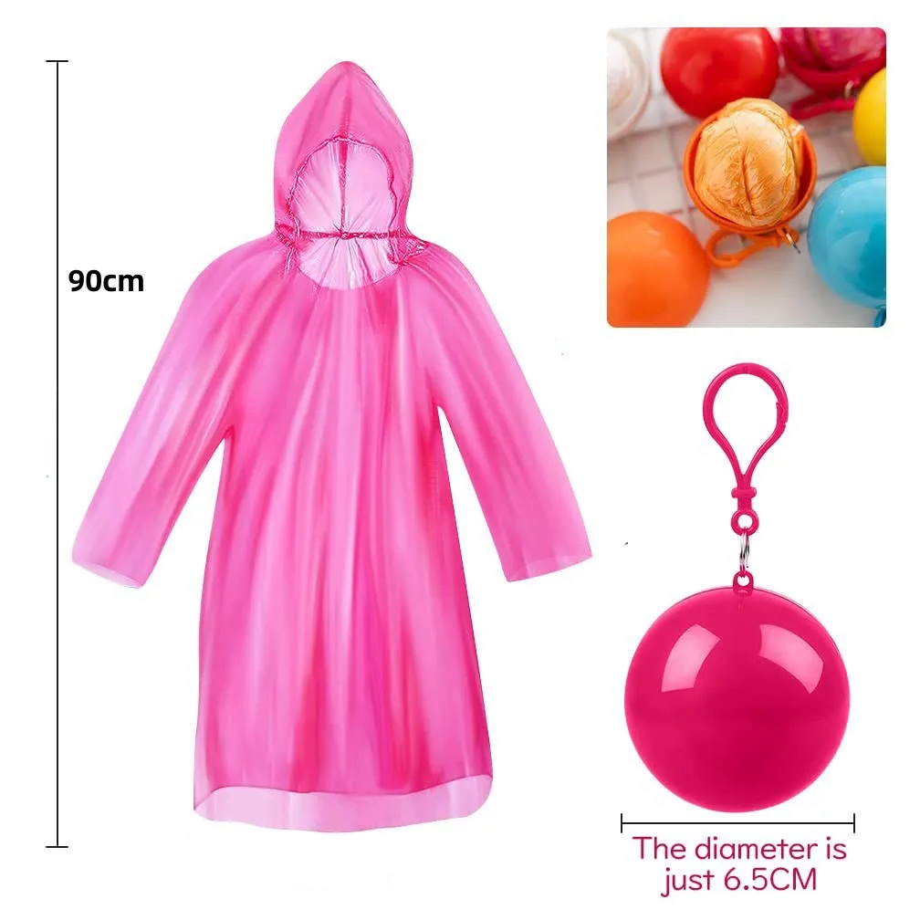 QMAHA 2 Poncho Pioggia Impermeabili Per Bambini In EVA - Leggeri, Riutilizzabili E Con Cappuccio (Grigio) - 3